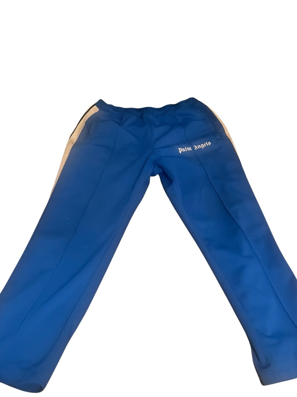 Palm Angels Royal Blue Track Pants with White Side Stripes